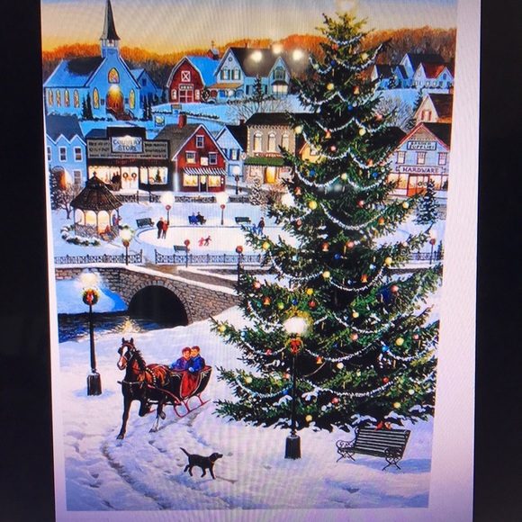 New 1000 Piece Jack Pine Village Tree Christmas Puzzle - Picture 1 of 5